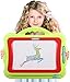 Magnetic Drawing Board Kids | 4 Color Zone Erasable Magna Doodle Pad Educational Sketching Boys Girls 3 Years Up - Green and Red