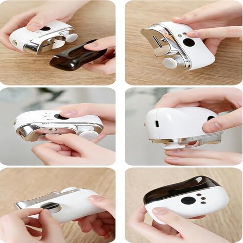 3 in 1 Electric Nail Clippers + Oblique Nail Clippers with Hard Tip LED Nail File Quiet Vibration Reduced Binder Safe for Kids Durable Perfect for Manicure Pedicure Family