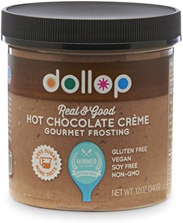 Dollop Grommet Frosting | New And Improved Packaging | All Natural, Gluten Free, NON-GMO, Dairy Free, Vegan | 12 oz (Hot Chocolate)