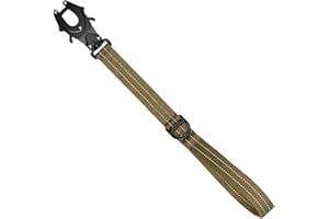 ICEFANG Short Dog Leash 18 Inch Reflective Nylon Traffic Leash with Padded Handle,Heavy Duty Auto Lock Swivel Clip for Medium Large Dogs No Pull Training Walking (Brown, 18 Inch)