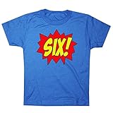 Happy Family Clothing Big Boys' Superhero Sixth Birthday T-shirt