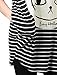 Allegra K Women Striped Batwing Sleeve Oversize Tunic Tops T-Shirts Black M