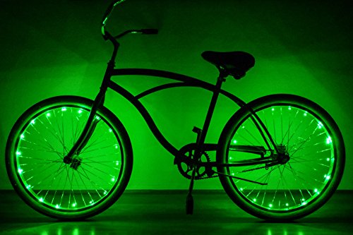 Bicycle Wheel Lights - Ultra Bright Waterproof LED by Oceanstar - Green