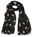 Womens Owl Print Long & Soft Scarf (Black)
