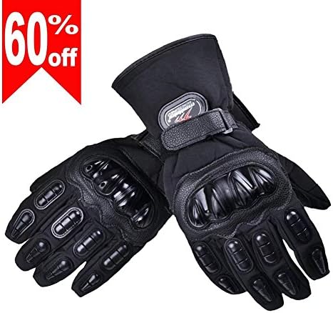 ASWear Motorcycle Riding Gloves Waterproof Windproof Winter Warm Driving Gloves, Black, XXL