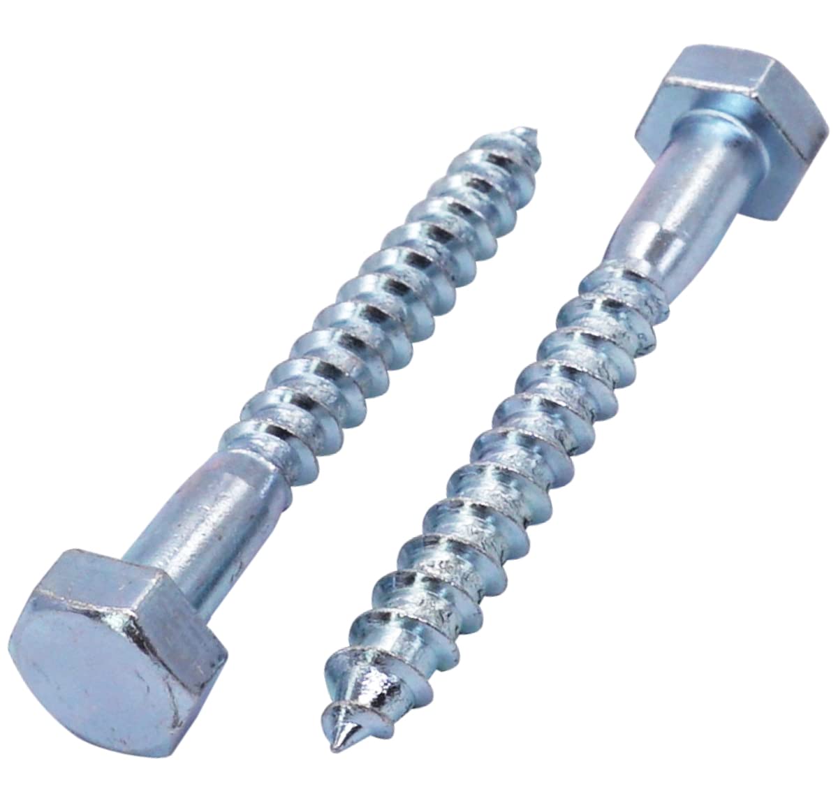 SKIR'CO (15 pcs) DIN 571 Zinc Plated Steel Hexagon Head Wood Screws M10 x 80 mm, Coach Screws, Hex Screw, Lag Bolts