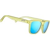 goodr Swedish Meatball Hangover Polarized Sunglasses for Men & Women, Yellow Translucent Frames with Blue Reflective Lens, UV400 Protection, No Slip