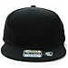 L.O.G.A Plain Flat Bill Visor Blank Snapback Hat Cap with Adjustable Snaps - Black