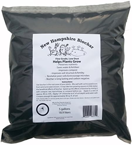New Hampshire Biochar in a 5 gallon bag from the Charcola Group
