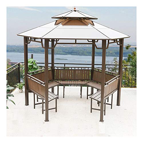 HLZY Gartenmöbel Pavillon 12x12 FT Garten Gazebo, Patio-Pavillon, Doppeldachlüftung Patio Gazebo Terrasse Zelte und…