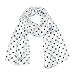 CTM Women's Satin Polka Dot Scarf, White