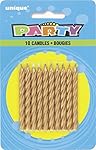 Spiral Gold Birthday Candles, 10ct