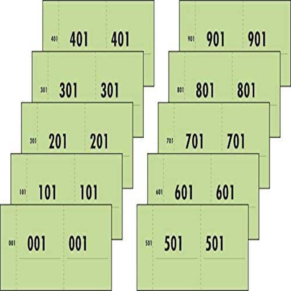Sigel Express 76153 Numbered Tickets 1 to 1000 / 53 x 105 mm Green (Dutch Import)