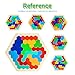 JCREN Wooden Puzzles for Kids Adults - Kids Hexagon Puzzle Shape Pattern Block Tangram Brain Teaser Puzzle Toys Logic IQ Game STEM Montessori Educational Gift for All Ages Challenge