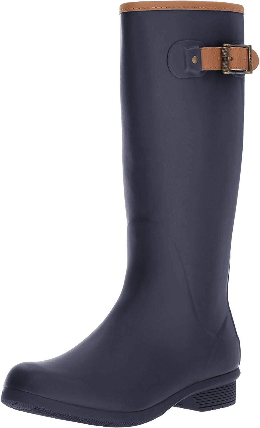 Women's Tall Memory Foam Rain Boot, Navy, 8