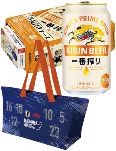 【サッカー日本代表デザインビッグバッグ付き】一番搾り キリン ビール 350ml 24本 生ビール [おいしいとこだけ搾ってます。]