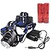 WindFire 1800 Lumens CREE XM-L T6 U2 LED Waterproof 3 Modes Design Headlamp CREE LED Headlight 18650 Rechargeable Battery Head LED Torch Flashlight with Charger Portable LED Headlamp for For Outdoor Hiking, Riding, Camping and Other Activites( with batteries)