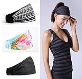 Headband for Workout Yoga and Fitness, Non Slip and Multi Style Design, Sweat Wicking, Stretchy and Secure, Happy Head Guarantee.
