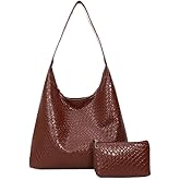 AriaNova Woven Leather Tote Bag for Women Top- Hobo Bags Large Capacity Soft Vegan Crossbody