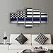 US USA American Flag Military Canvas Print Wall Art Thin Blue Line Home Decor Decals Pictures Poster for Living Room Bedroom Dining Room Office 5 Panel Paintings Framed Ready to Hang (60