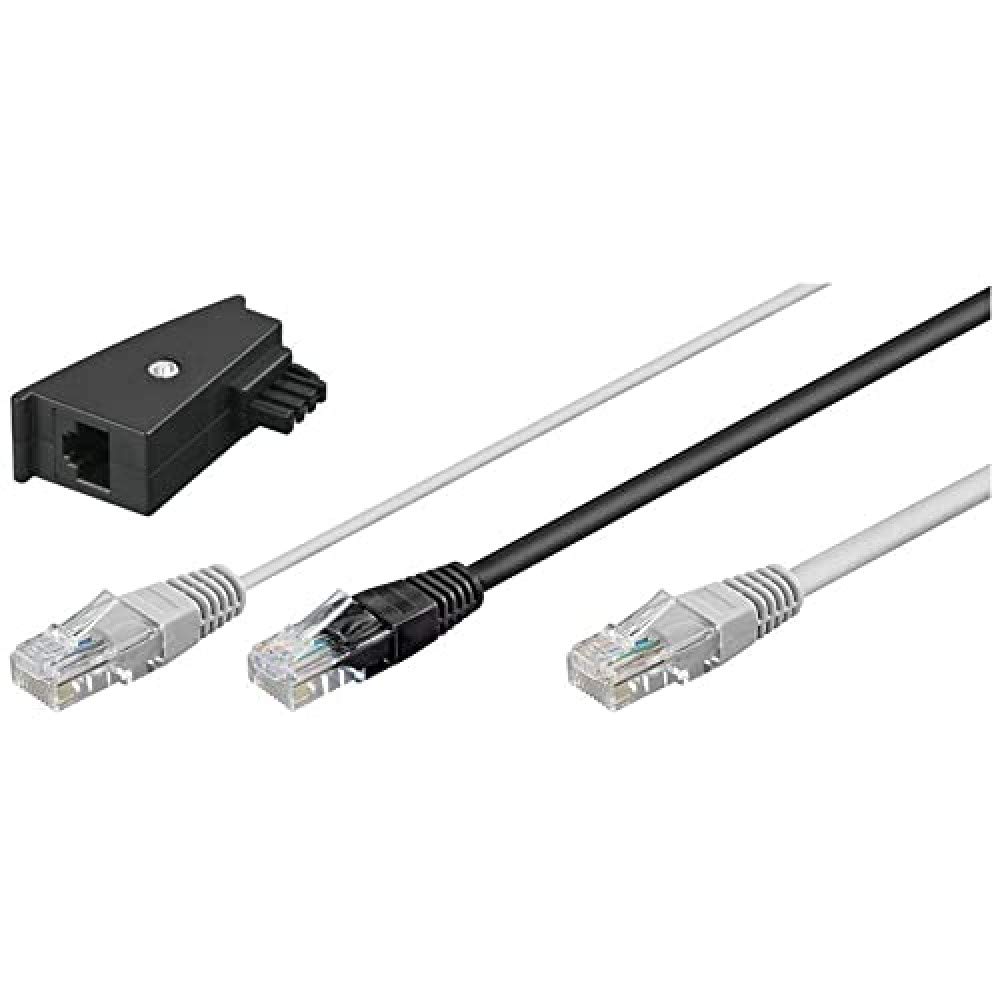Goobay 3m DSL-Cable + TAE Adaptor RJ45 Y-Cable for Fritzbox Router