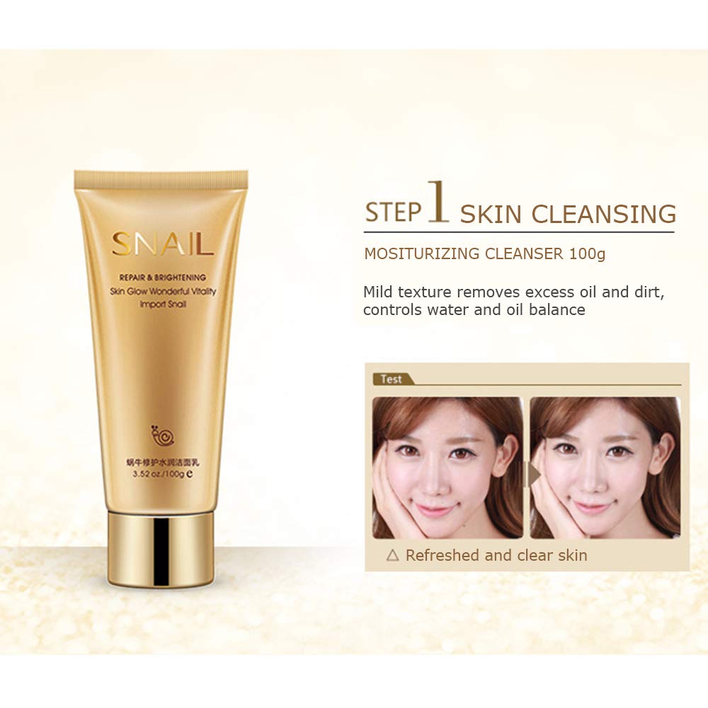 snail repair and brightening skin glow