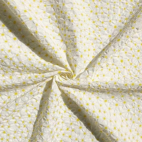 Amazon Shop Theater ショップ シアター 生地 デイジー ひまわり コットンレース フラワープリント 材料 衣装 ドレス ワンピース カーテン Diy 手芸 手作り 黄色 イエロー 夏用 マスク 約130cm 50cm 布 生地 通販