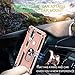 Compatible for Moto One Action Case, Moto P40 Power Case with HD Screen Protector, Gritup Military-Grade Protective Phone Case with Magnetic Kickstand Ring for Moto One Action / P40 Power Rose Gold