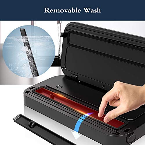ULTTY Vacuum Sealer Machine with Starter Kits Automatic Food Sealer for Sous Vide Dry Moist Available SKJ-CR009B Stainless Steel