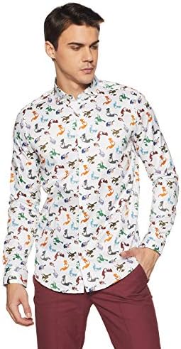 Simon Carter Men's Printed Slim Fit Casual Shirt