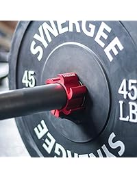 Synergee   Abrazaderas de aluminio para pesas   Abrazaderas olímpicas de 2 pulgadas   Clips de liberación rápida   Abrazaderas de barra ideales para crossfit, levantamientos olímpicos y entrenamiento de fuerza