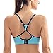 SYROKAN Women's Racerback Lift Comfort Mesh Underwire Foam Push Up Sports Bra Blue 36C