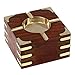Large Decorative Wooden Ashtray with Cigarette Storage Case Box
