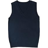 Blostirno Women’s Sweater Vest V Neck JK Uniform Kint Vests Solid Classic Sleeveless Pullover Sweaters Tops