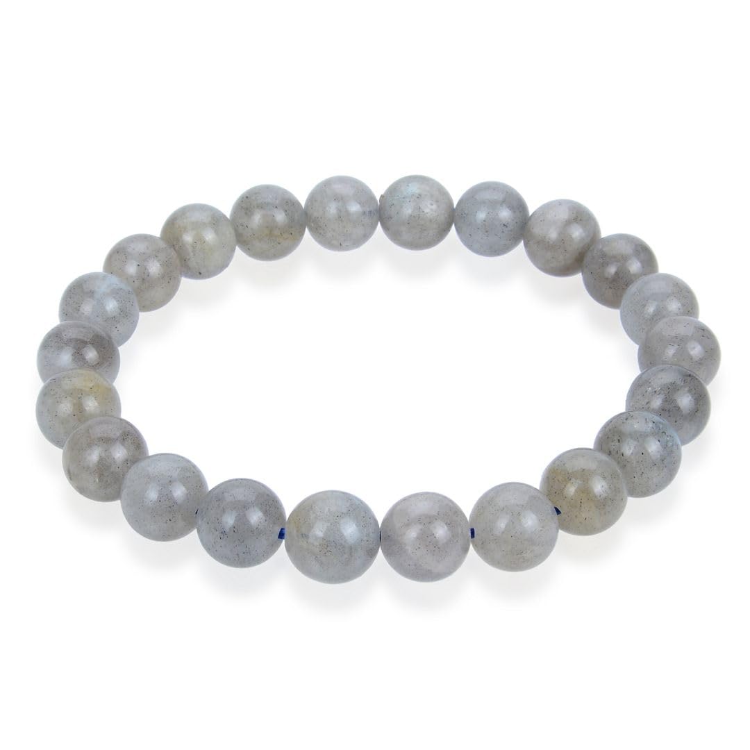 Adabele 1pc Natural Stretch Gemstone Bracelet 8mm (0.31") Bead 7 Inch to 8.5 inch Healing Crystal Energy Quartz Chakra Jewelry Women Men Birthday Gift, 7.5 Inch, Stone