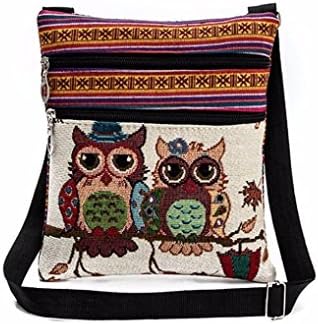 Owl Tote Bags Clearance Seaintheson Embroidered Women Vintage Shoulder Bag Handbags Cross Body Bags Postman Package Messenger Bags (001)