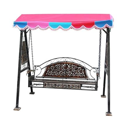 Kraftee Iron & Wooden Swings/Jhoola for Home & Garden Floor-Standing