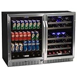 Edgestar 46 Bottle + 148 Can Side-by-Side Wine & Beverage Cooler Center