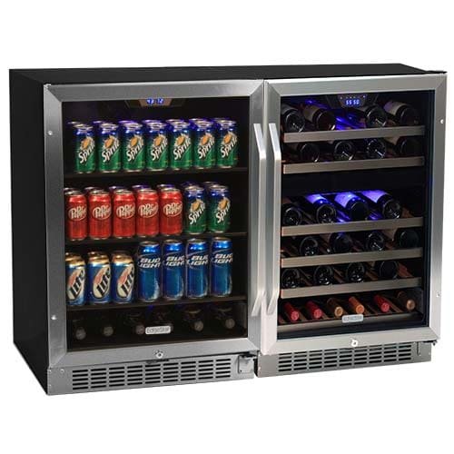 Edgestar 46 Bottle + 148 Can Side-by-Side Wine & Beverage Cooler Center