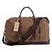 Ulgoo Duffel bag Oversized Canvas Travel Bag PU Leather Weekend Bag Overnight (Coffee)