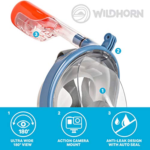 Seaview 180° GoPro Compatible Snorkel Mask Panoramic Full Face Design
