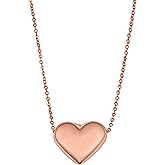 Real Gold Puffed Heart Pendant Necklace, 18"