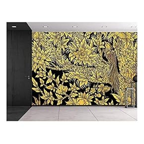 Thai Peacock with Blooming Flowers - Canvas Art Wall Decor - 66"x96"