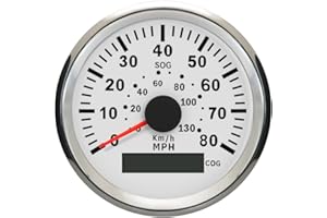 ELING 3 3/8 inch Universal GPS Speedometer Dashboard Gauge Display 80MPH 0-130Km/h with Red Backlight Autometer Replacement 9