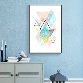Floating Framed for Living Room Bedroom Abstract Geometric...