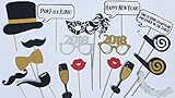 New Year Photo Booth Props, 2017 New Year Party Decoration, Mask, 18 PCS Attached to the stick NO DIY Required