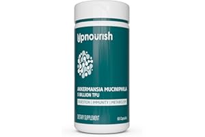 UpNourish Probiotics for GLP-1 Support, 5 Billion TFU Akkermansia Muciniphila for Digestive Health, Leaky Gut, Immunity and Metabolic Health, Prebiotics and Probiotics for Women and Men, 60 Capsules
