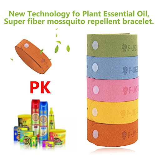 P-JING Mosquito Repellent Bracelets, 100% Natural Plant Based Oil | Soft Material for Kids & Adults | Keeps Bugs & Insects Away Indoor & Outdoor, Pest Control Bug Protection for Kids & Adults