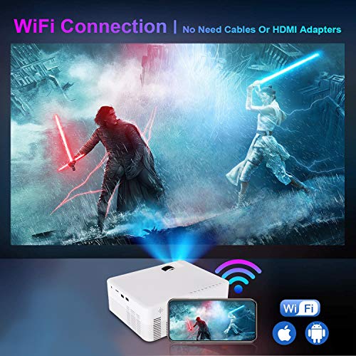 SCISHION Smart Projector,Android WiFi Bluetooth Projector,Mini Portable Wireless Outdoor Movie Projector,Home… - Image 3