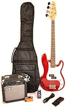 Ursa 1 JR RN PK CAR Red 3/4 Size Bass Guitar Package w/Free Carry Bag, Amp and On Line Video Instruction
